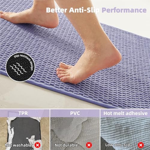 TYUU Bathroom Rugs Non Slip Washable, Super Absorbent Thin Bath Mat Quick Dry - Image 4