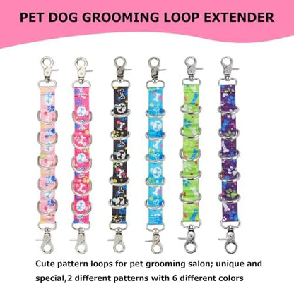 Dog Grooming Loops Table Supplies 2 Pack Cute Colorful Paw Pattern Restraint - Image 4