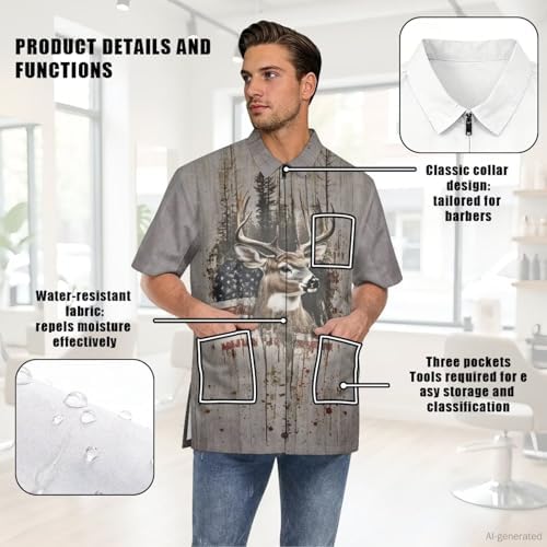 Work Smock for Pet Groomers, Professional Design Water & Hair Proof - Image 6