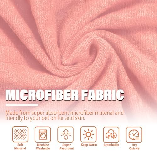 Dog Bathrobe Towel Dog Drying Coat Microfiber Absorbent Fast Drying Robes - Image 4