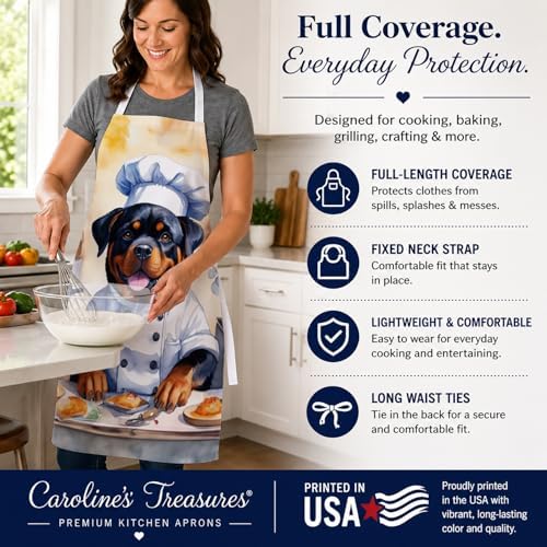 Caroline's Treasures Rottweiler The Chef Apron Cooking Kitchen Server Baking - Image 4