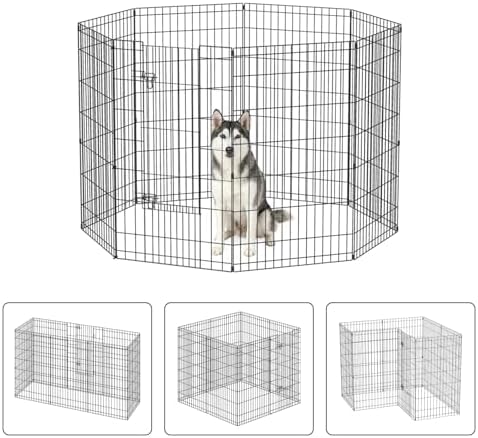 NChanmar Pet Dog Palypen Foldable 42 Inch Height 8 Panels Metal Dog Fence by NChanmar