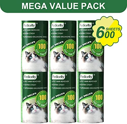 Fedicelly Lint Rollers Pet Hair Extra Sticky Refills, Mega Value Set 600 Sheets - Image 2