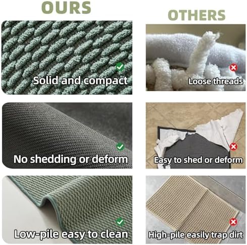TYUU Bathroom Rugs Non Slip Washable, Super Absorbent Thin Bath Mat Small Quick - Image 6