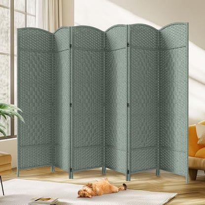 JOSTYLE Rattan Room Divider, 6-Panel Folding Privacy Screen 6ft. Extra Wide by Jostyle