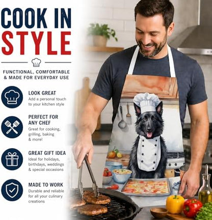 Caroline's Treasures Belgian Sheepdog The Chef Apron Cooking Kitchen Server - Image 2