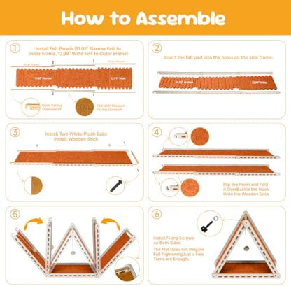 Felt Cat Scratcher for Indoor Cats, Foldable Triangle - Image 6