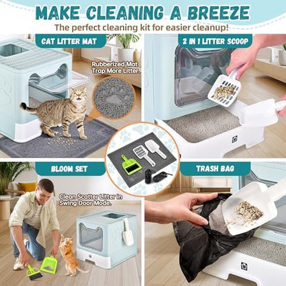 Covered Cat Litter Box, Extra Large Drawer Design - Image 6