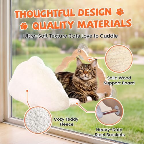 Cat Window Perch Cloud Shape, Large Cat Hammock Bed Washable - Image 6