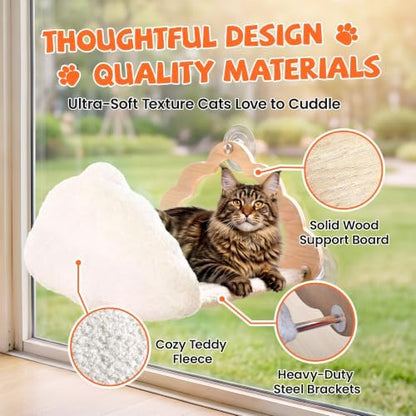 Cat Window Perch Cloud Shape, Large Cat Hammock Bed Washable - Image 6