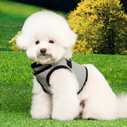 Puppia Amatus Dog Vest Harness B Fashionable Houndstooth Pattern Spring Summer - Image 3