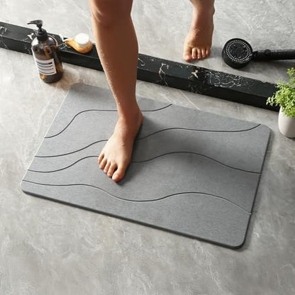 Stone Bath Mat, Dries Quickly, Non-Slip Diatomaceous Earth Bath Mats by Realion