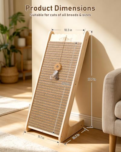 L-Shaped Cork Cat Scratcher, Vertical Scratching Post - Image 7