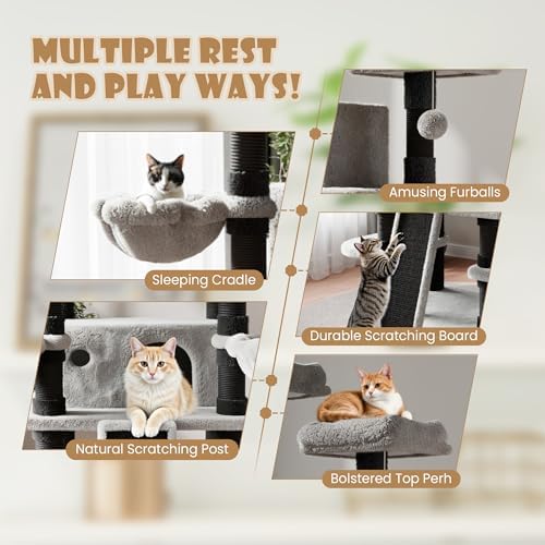 SHA CERLIN 68 Inches Multi-Level Large Cat Tree - Image 3