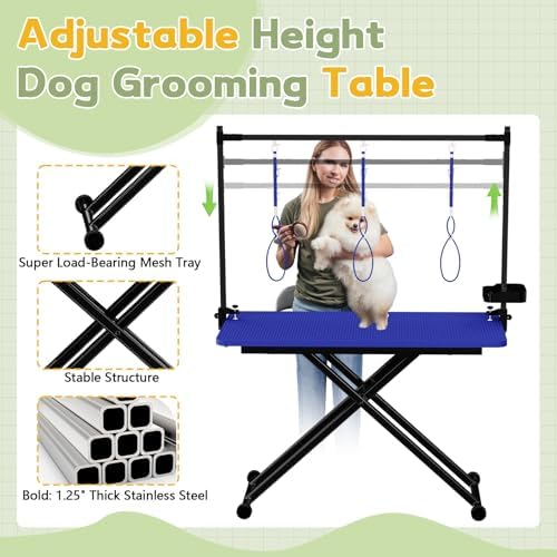 Professional Dog Pet Grooming Table Adjustable Heavy Duty Portable w/Arm & - Image 4