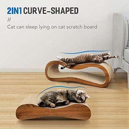 2 in 1 Cat Scratcher Cardboard Lounge Bed, Cat Scratching Board, Durable Board - Image 2