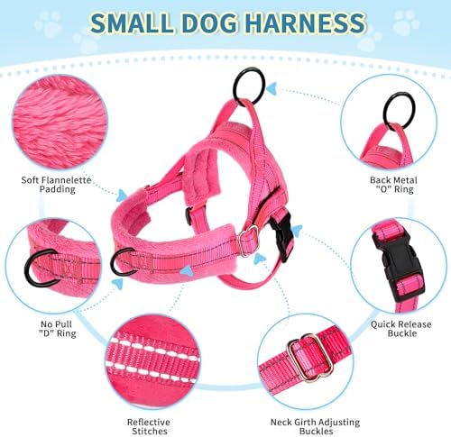 Lukovee Small Dog Harness and Leash Set, No Pull Soft Padded Vest - Image 2