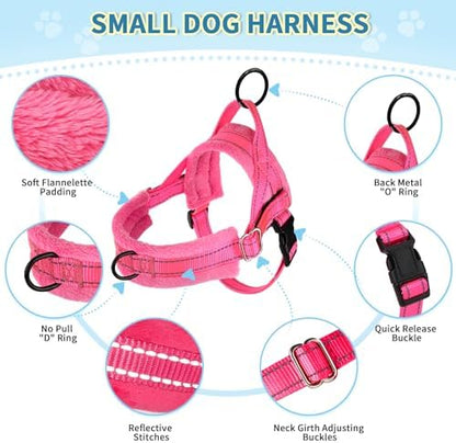 Lukovee Small Dog Harness and Leash Set, No Pull Soft Padded Vest - Image 2