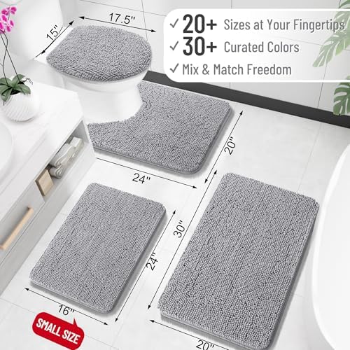 OLANLY Bathroom Runner Rugs 44x24, Extra Soft Absorbent Chenille Bath Rugs - Image 2