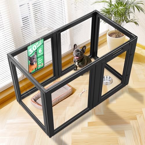 FXW AuraSpace Clear Acrylic Indoor Dog Playpen, 6 Panels by FXW