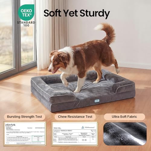 OhGeni Orthopedic Medium Large Dog Bed Sofa, Memory Foam - Image 6