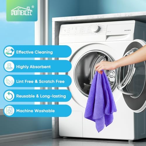 HOMEXCEL Purple Microfiber Cleaning Cloth, Microfiber Towels - Image 5