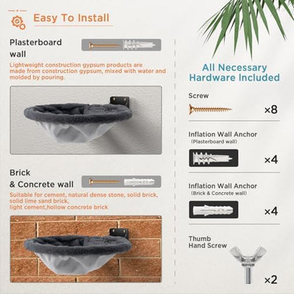 JUNSPOW Cat Hammock Wall Mounted, Foldable & Stable Cat Beds- Breathable Cats - Image 5