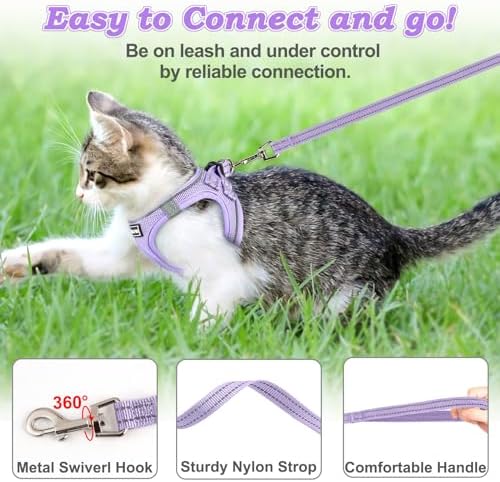Cat Harness and Leash for Walking Escape Proof, Adjustable Kitten Vest Harness - Image 4