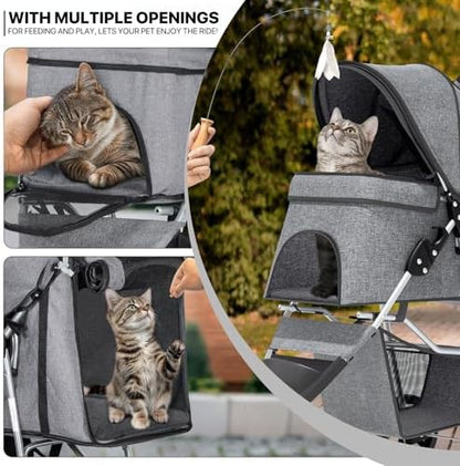 MoNiBloom Pet Stroller for Small/Medium Dogs and Cats up to 33 lbs - Image 5