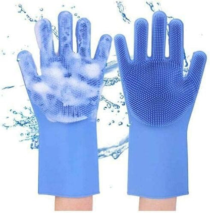 Silicone Dishwashing Gloves, Pet Grooming Rubber Scrubbing - Image 5