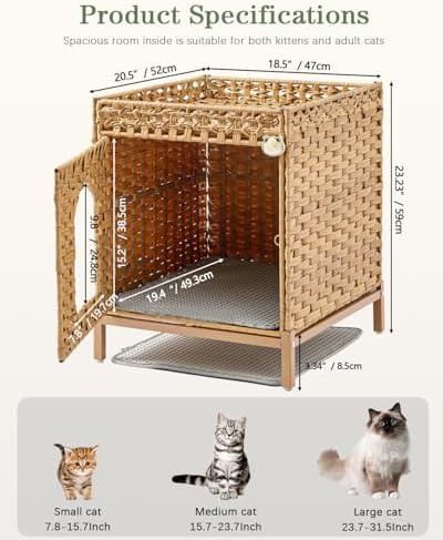 SETVSON Cat Litter Box Enclosure Hidden Litter Box Furniture - Image 5