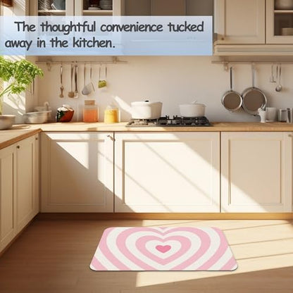 Pink Love Heart Bathroom Rug 29.5"x17", Super Absorbent Fast Drying Bath Mat - Image 6