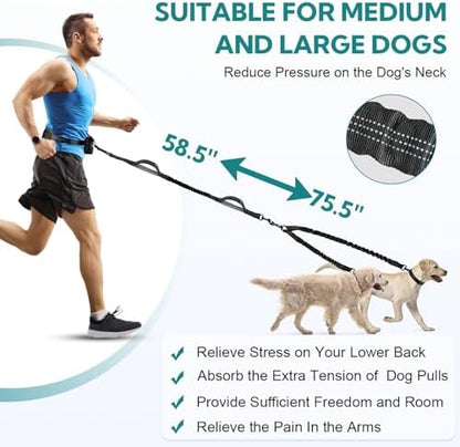 Hands Free Dog Leash 2 Dogs, Waist Leash - Image 4