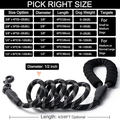 2 Pack Dog Leash, Heavy Duty Nylon Rope Pet Leashes - Image 5