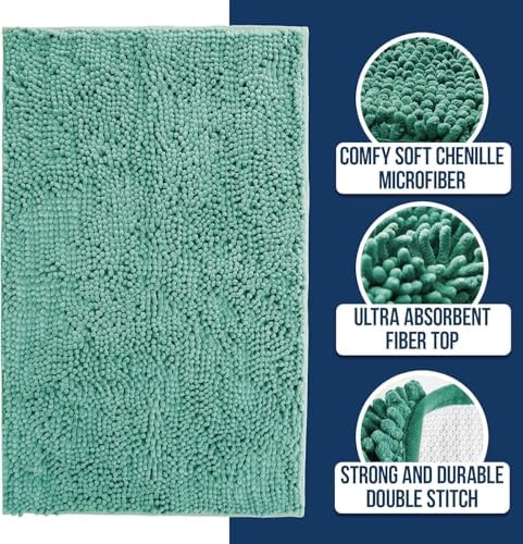Muddy Mat® | Chenille Bathroom Rugs Quick Dry Microfiber Mats Non Slip Washable - Image 2