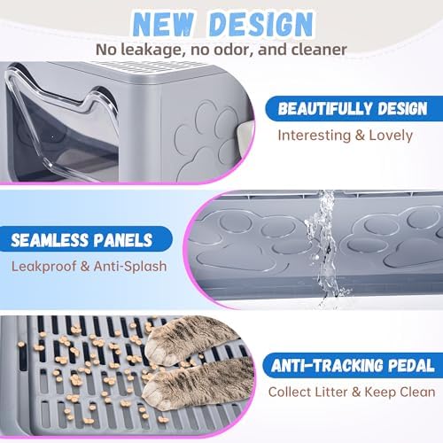 Covered Cat Litter Box, Extra Large Drawer Design - Image 5