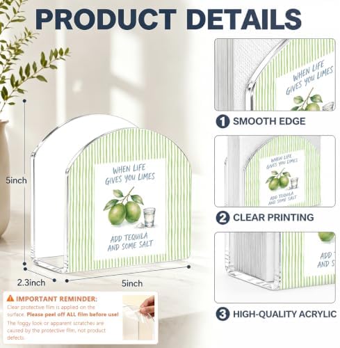 Lime Tequila Quote Print Acrylic Napkin Holder - Image 2