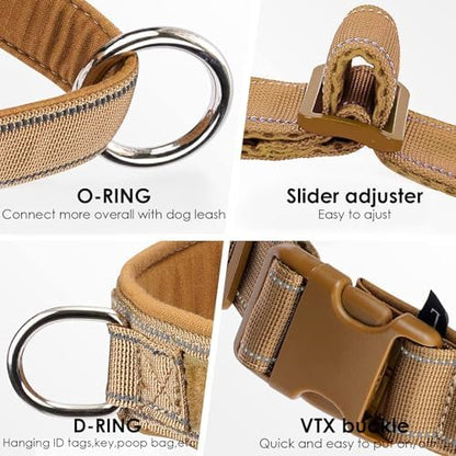 No Pull Dog Harness Brown for Small Medium Large Sized Dogs, Reflective Escape - Image 3