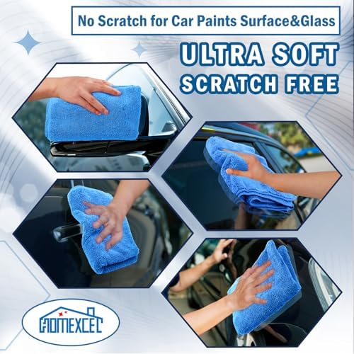 HOMEXCEL Professional Large Microfiber Car Drying Towels 2 Pack - Image 5