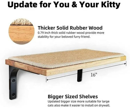 2 Pieces Cat Hammock Wall Mounted Floating Wall Shelf - Image 6