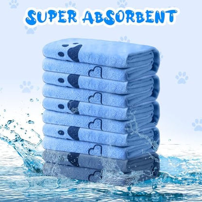 Tatuo 12 Pcs Dog Grooming Towels 28 x 55 Inch Microfiber Drying Pet Bath Towels - Image 4