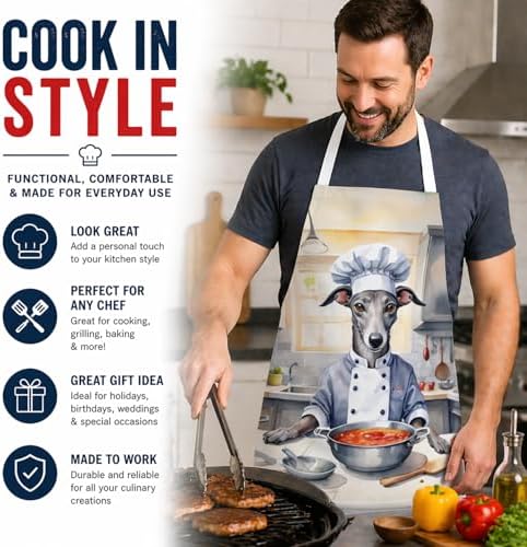 Caroline's Treasures Greyhound The Chef Apron Cooking Kitchen Server Baking - Image 2