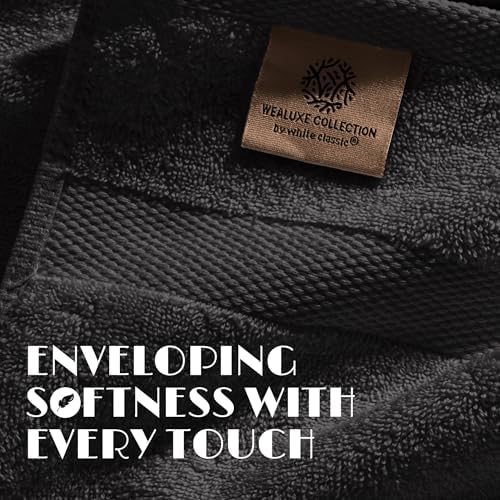 Wealuxe Black Washcloths 12x12 Inch - Image 3