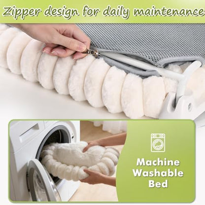 Zoratoo 2PC Cloud-Cuddle Cat Window Perch, Foldable Cat Hammock, M White - Image 5