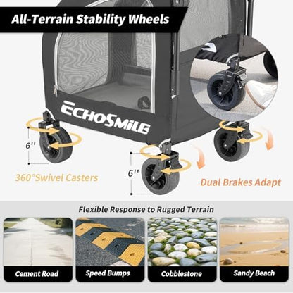 EchoSmile 4-Wheel Pet Stroller for Dogs & Cats - Image 5