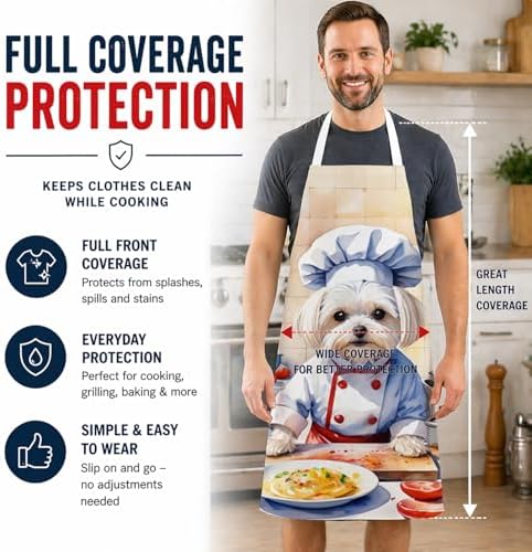 Caroline's Treasures Maltese The Chef Apron Cooking Kitchen Server Baking - Image 3