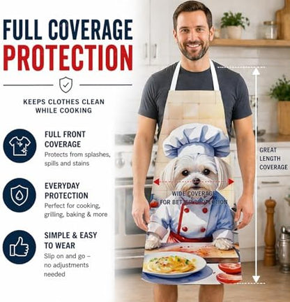 Caroline's Treasures Maltese The Chef Apron Cooking Kitchen Server Baking - Image 3