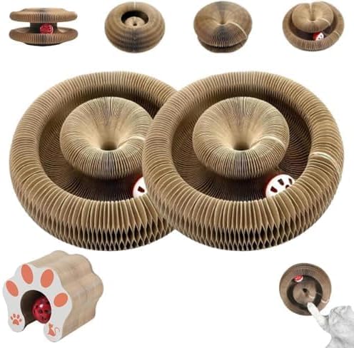 Kitty Curls Cat Toy, Cardboard Cat Scratcher, Magic Organ Cat Toy, Foldable by Unknown