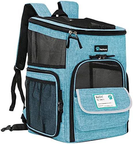 PetAmi Dog Backpack Carrier, Airline Approved 4-Way Entry Cat Bag by PetAmi