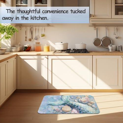 Bathroom Rug 29.5"x17", Mermaid Shell Bath Mat - Image 6